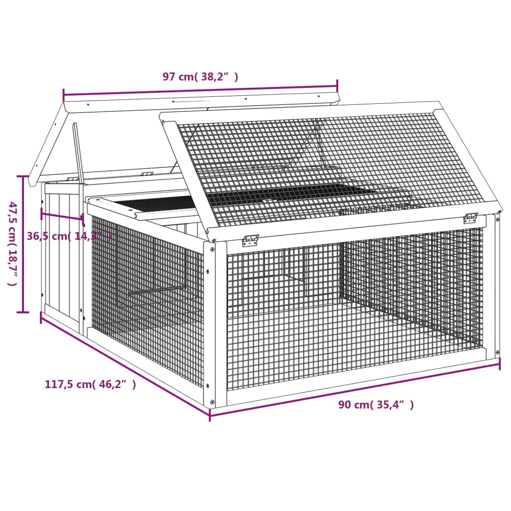 Solid Pine Rabbit Hutch