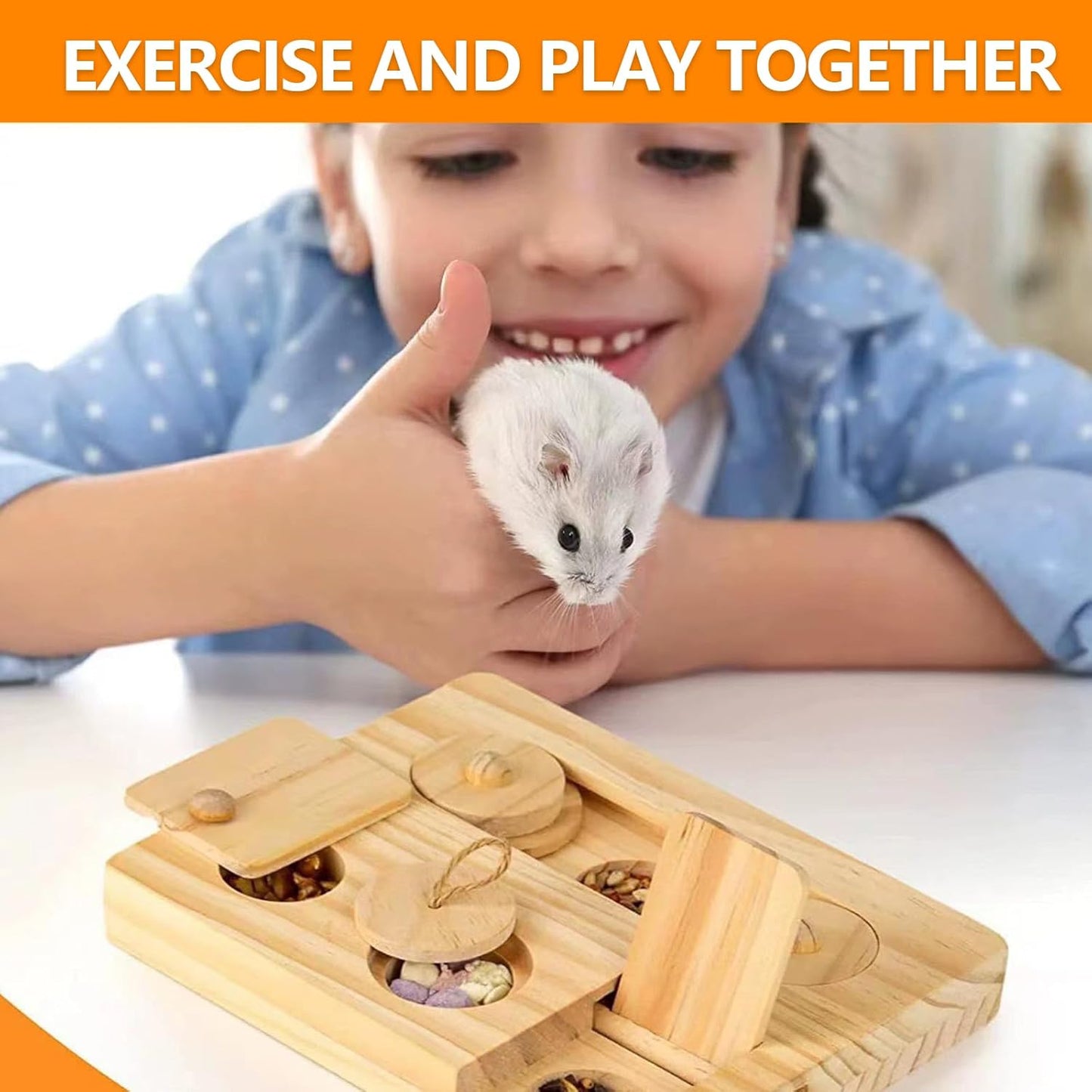 6-in-1 Wooden Foraging Toy for Small Animals
