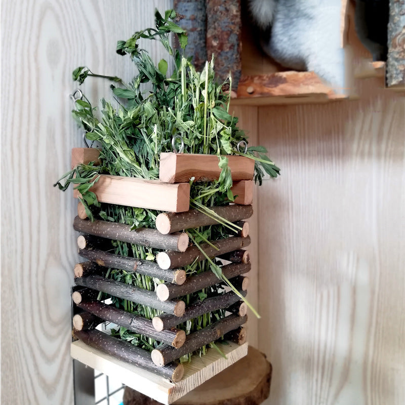 Apple Wood Rabbit Hay Feeder
