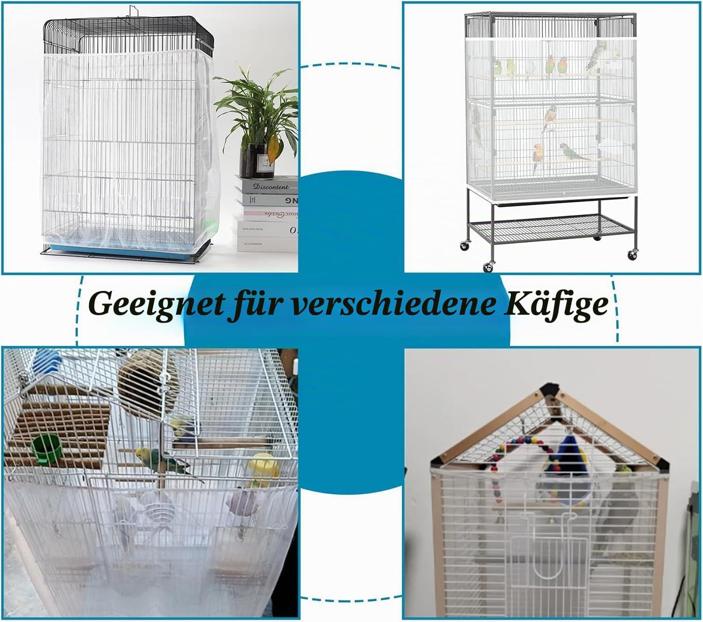 Adjustable Bird Cage Seed Guard Cover