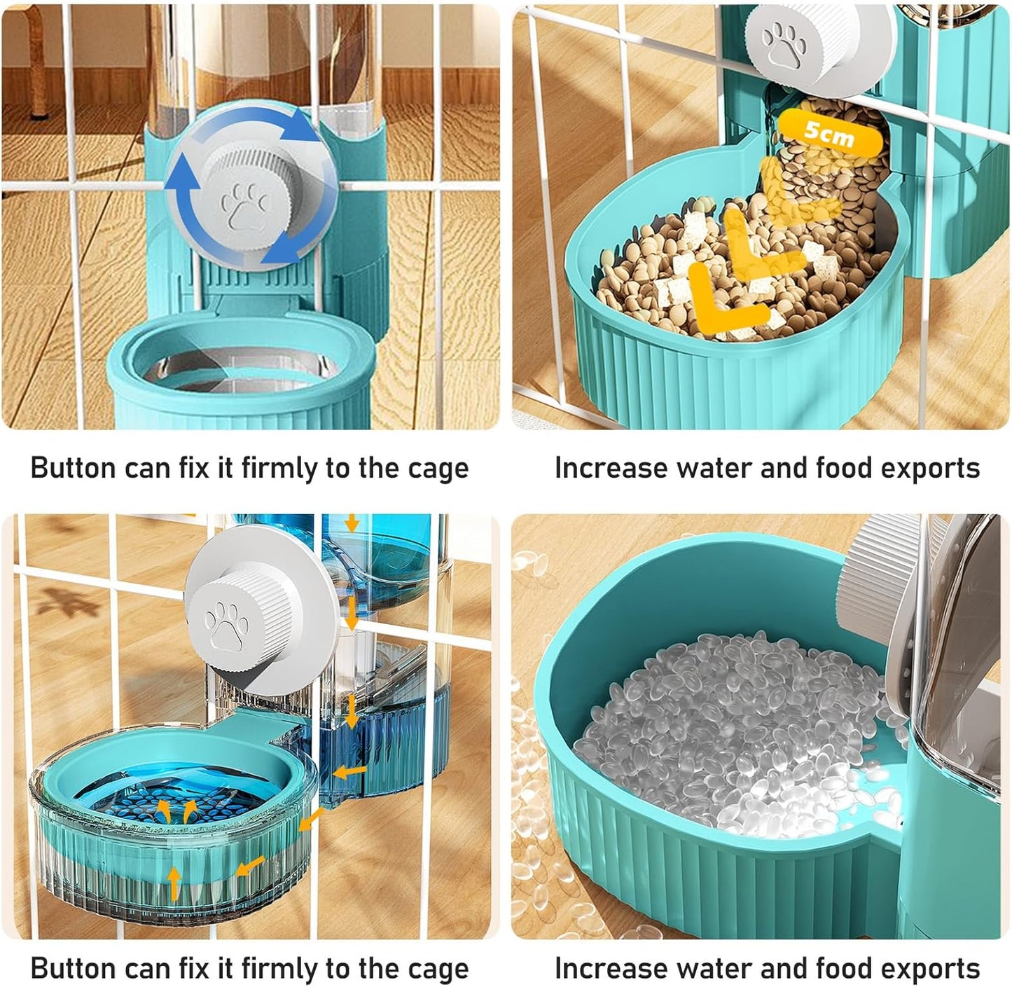 Hanging 2-in-1 Feeder and Water Dispenser