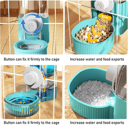 Hanging 2-in-1 Feeder and Water Dispenser