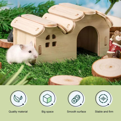 Natural Wooden Small Animal Hideout