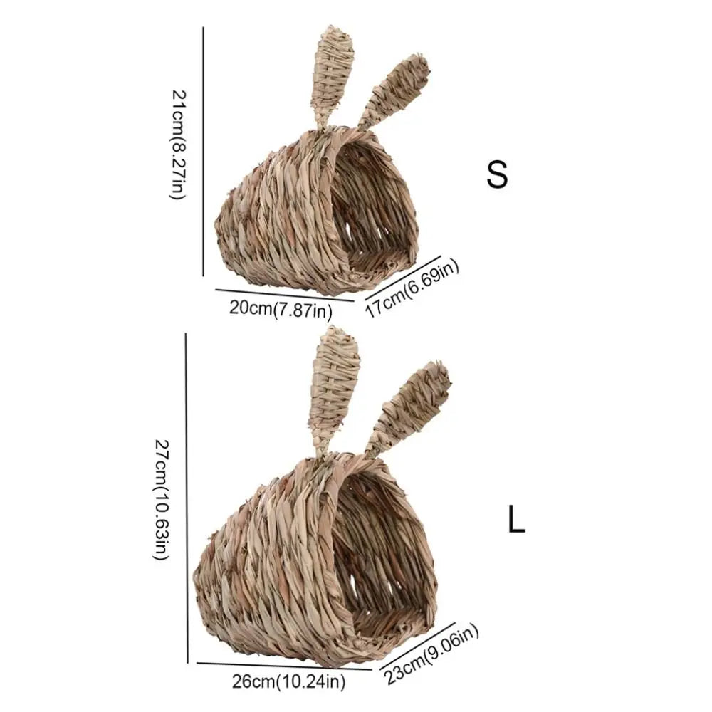 Handwoven Rabbit Grass Tunnel Nest