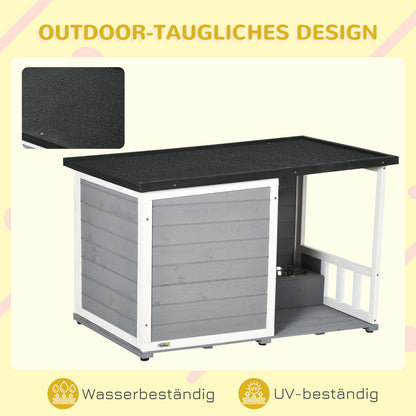 PawHut Outdoor Dog House with Bowls