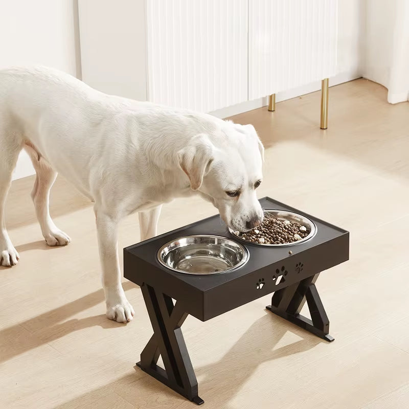 Adjustable Raised Double Bowl Feeder