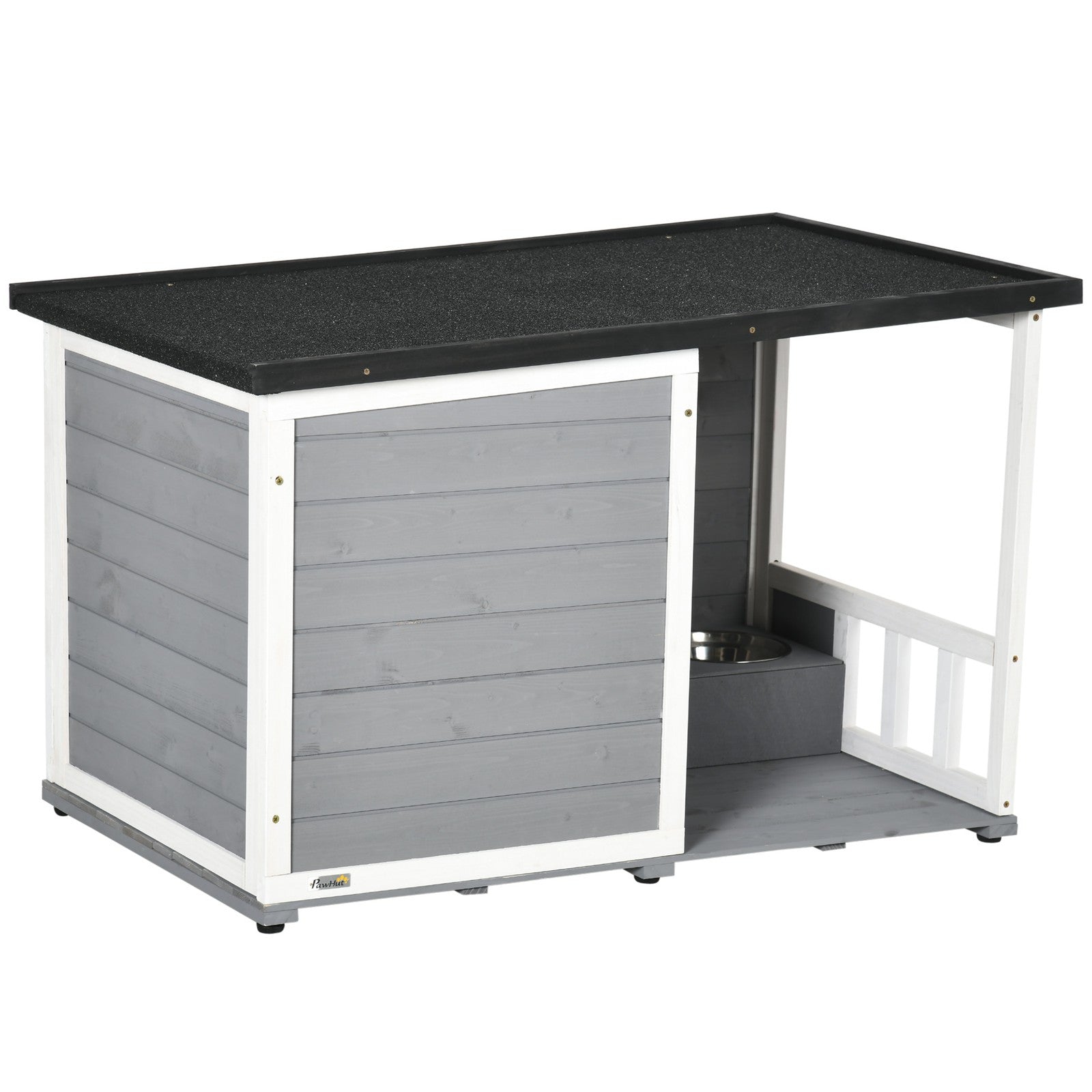 PawHut Outdoor Dog House with Bowls