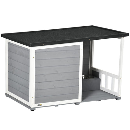 PawHut Outdoor Dog House with Bowls