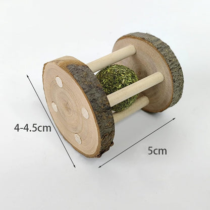 Natural Wooden Chew Ball for Small Pets