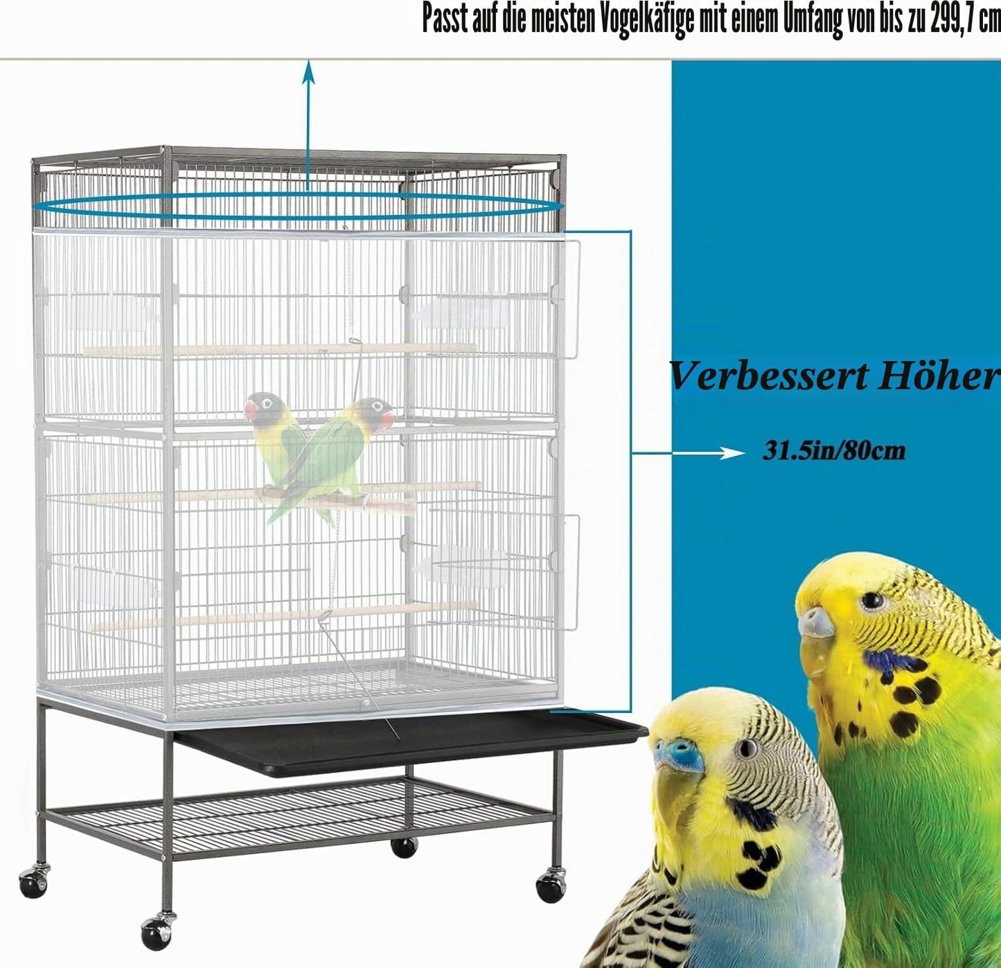 Adjustable Bird Cage Seed Guard Cover