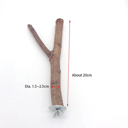 Natural Wooden Bird Perch and Chew Stick
