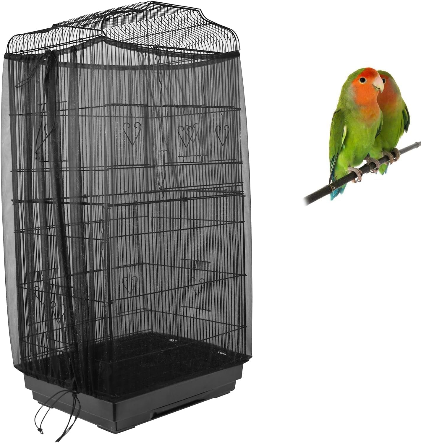 Adjustable Bird Cage Seed Guard Cover