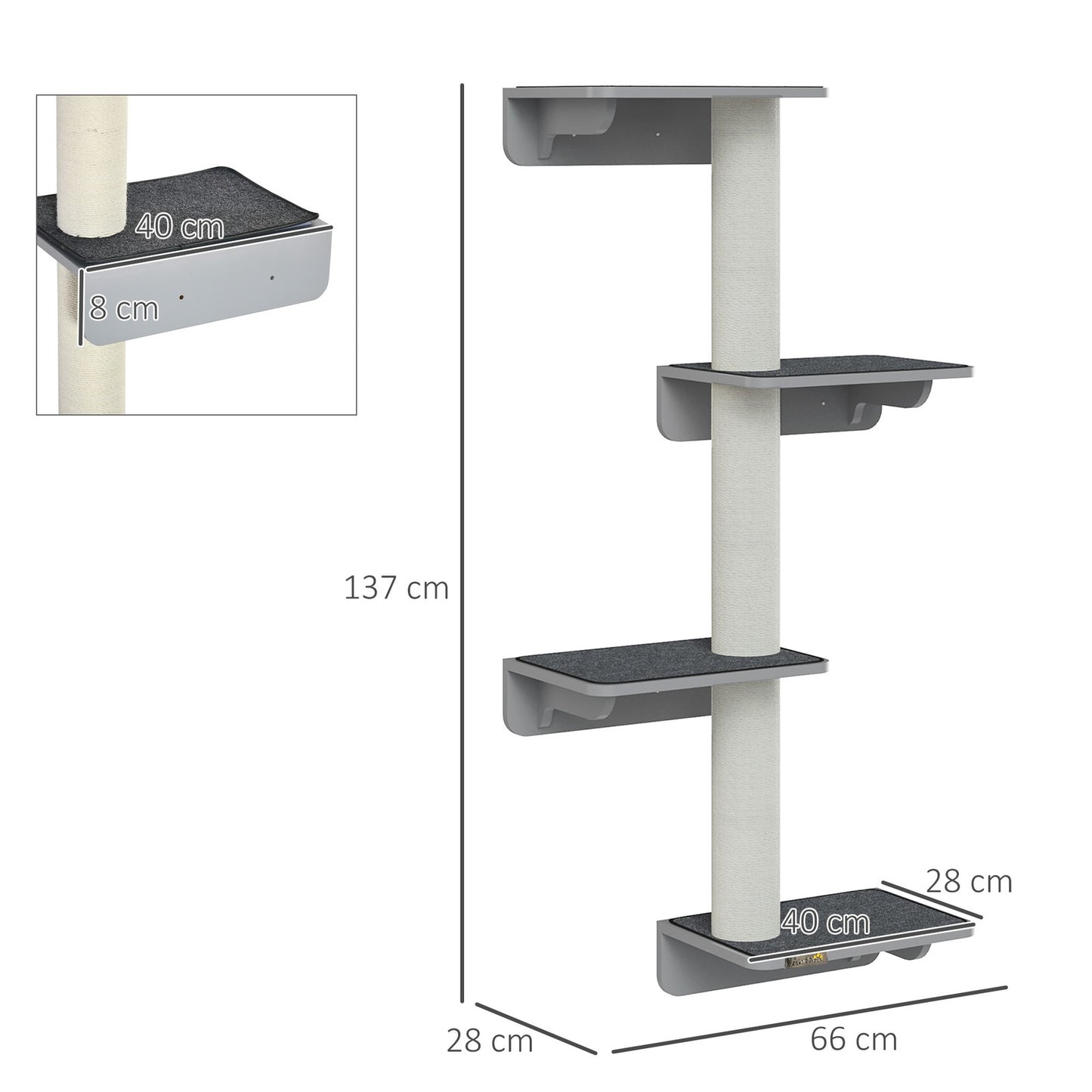 Wall-Mounted Cat Climbing Tree