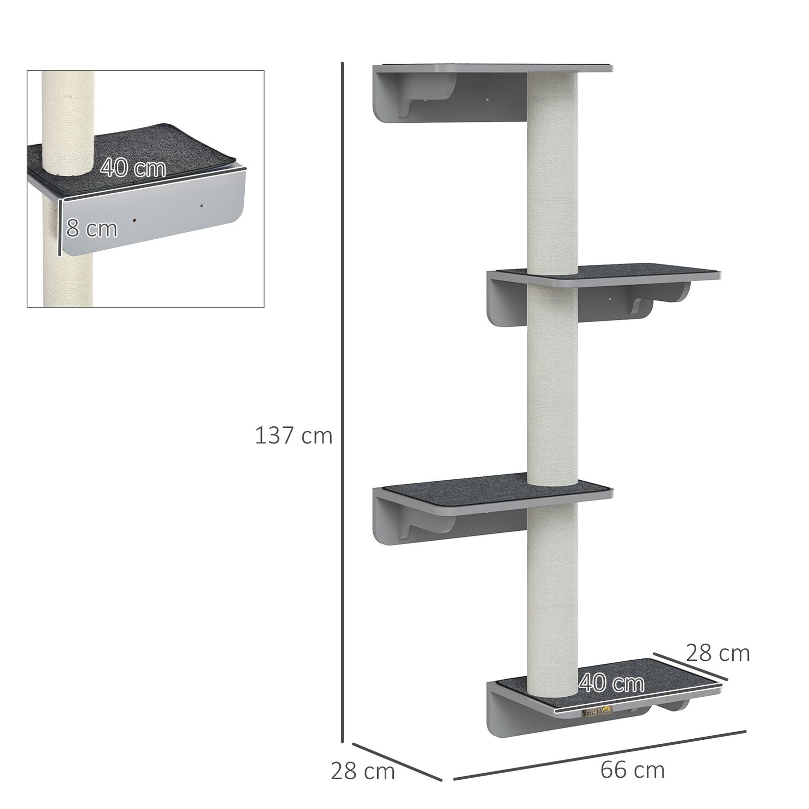 Wall-Mounted Cat Climbing Tree