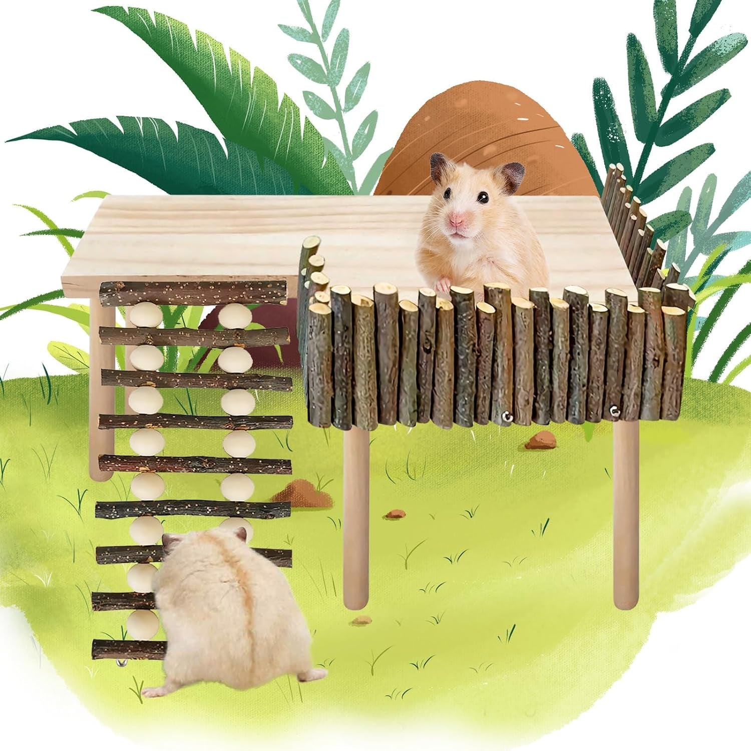 Wooden Hamster Climbing Platform