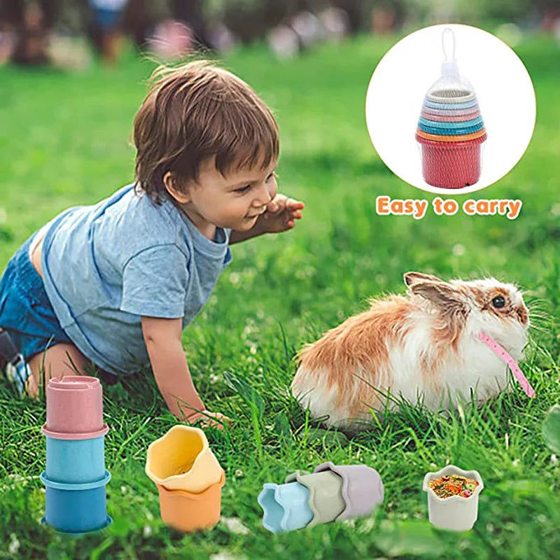 Stacking Cup Puzzle Toy for Rabbits