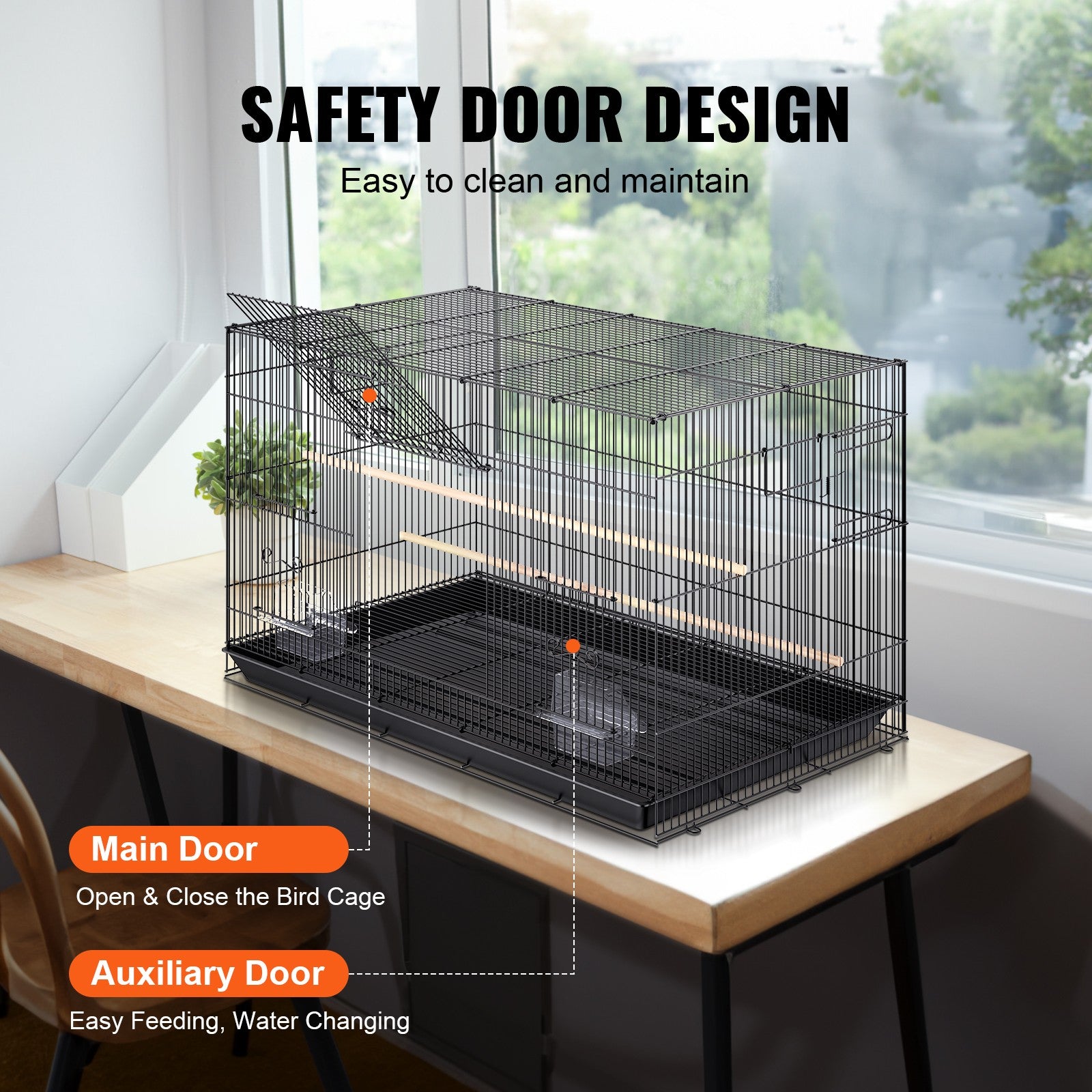 Spacious Bird Aviary Cage 76 x 46 x 45 cm