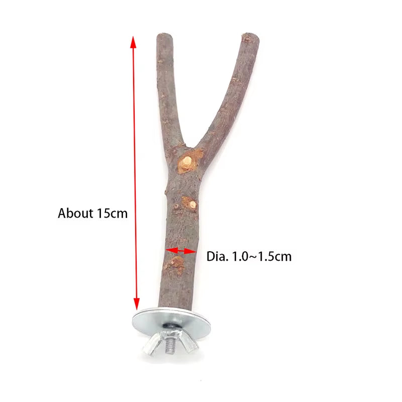 Natural Wooden Bird Perch and Chew Stick
