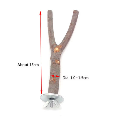 Natural Wooden Bird Perch and Chew Stick