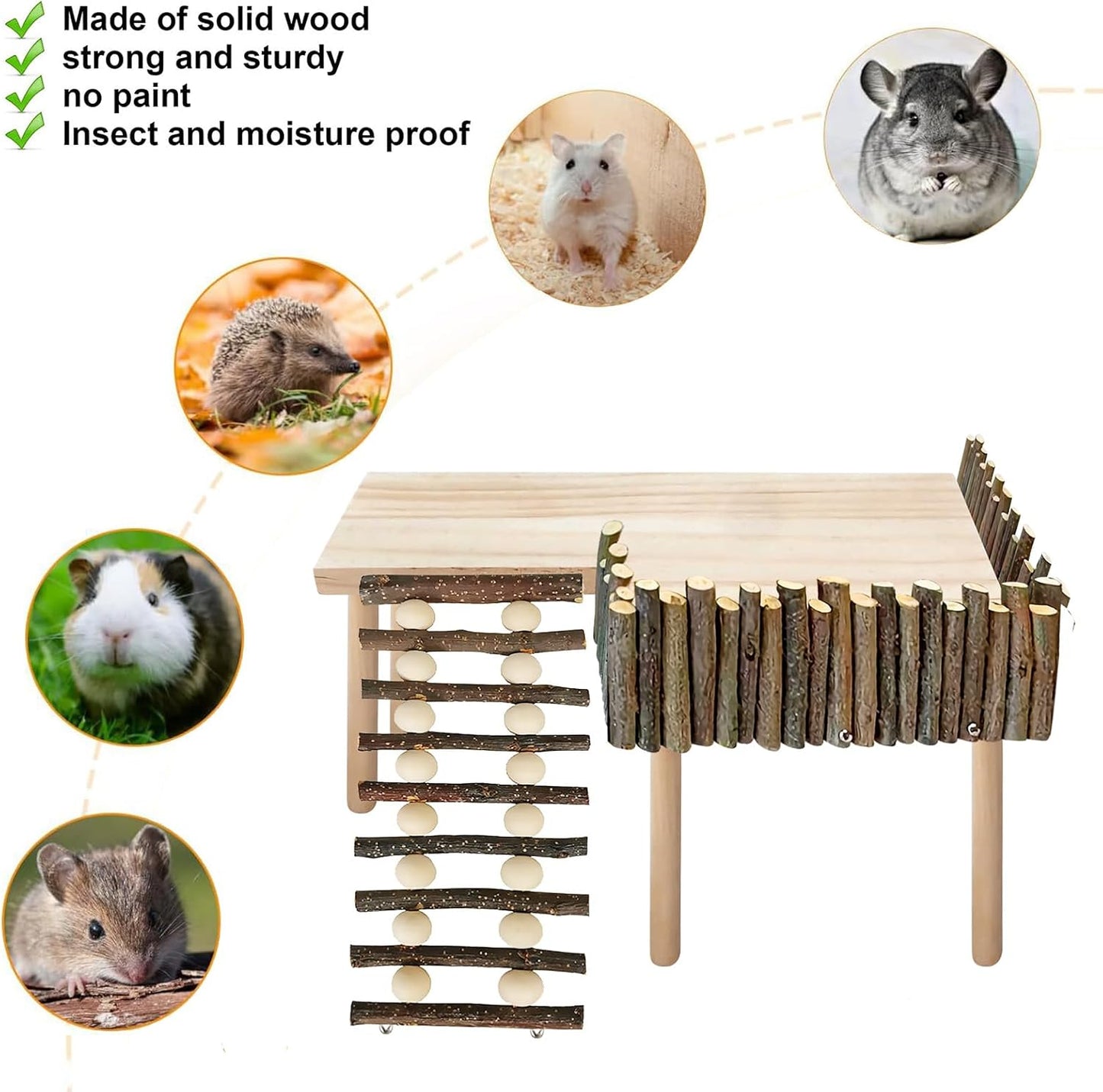 Wooden Hamster Climbing Platform