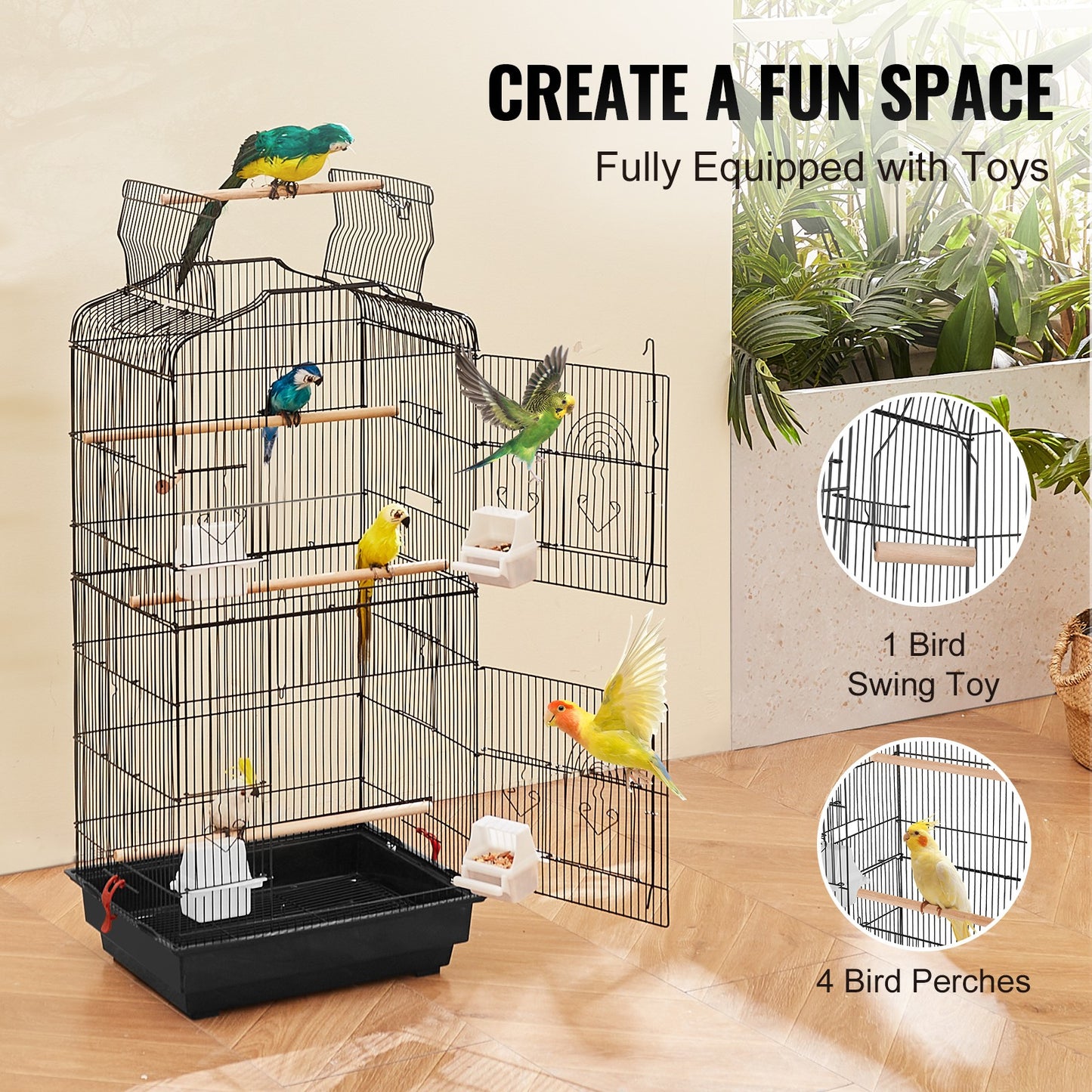 Black Bird Cage for Budgies