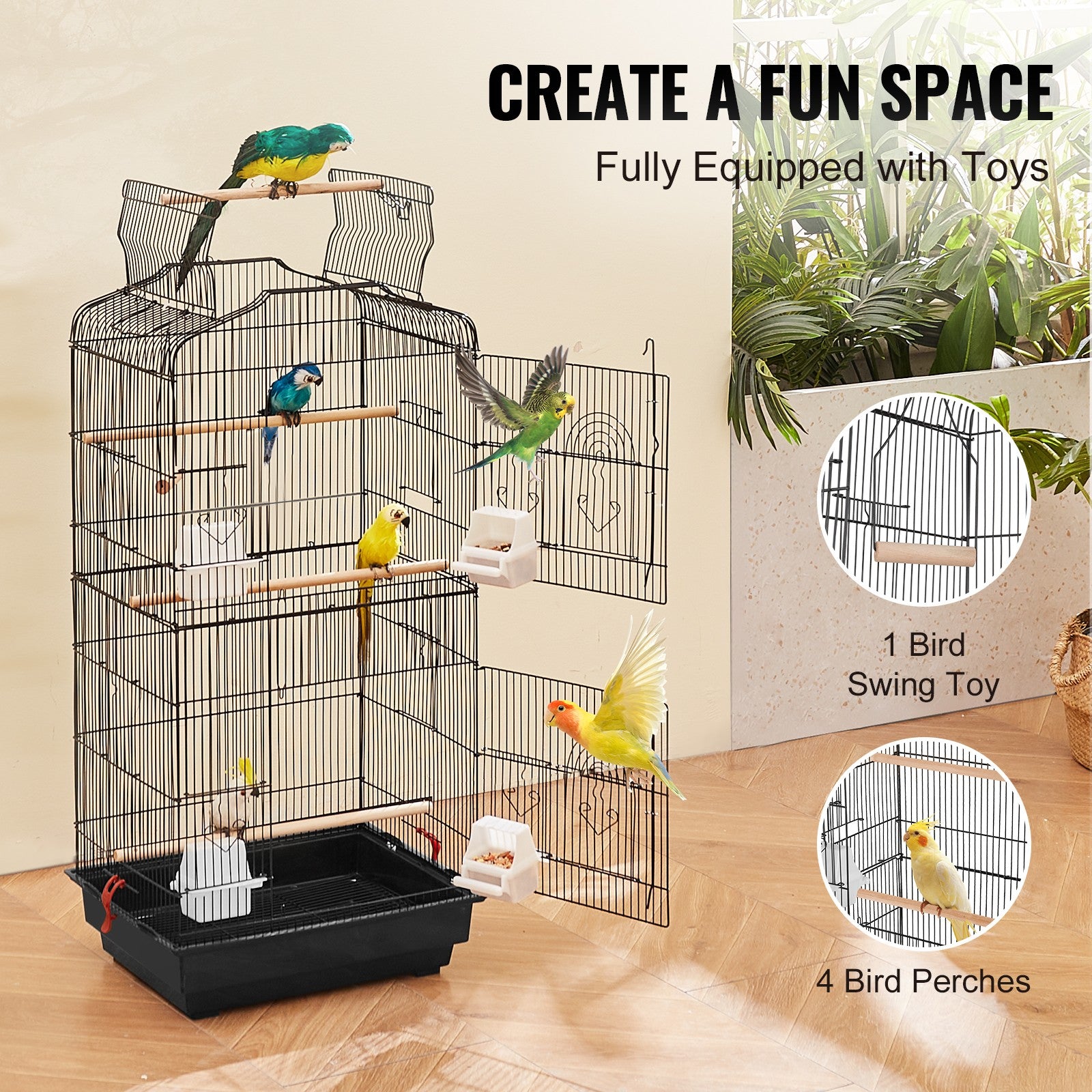 Black Bird Cage for Budgies