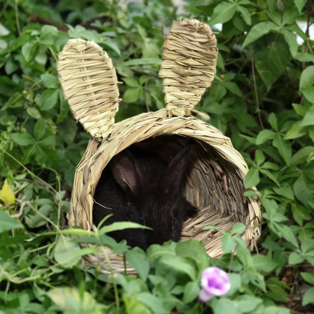 Handwoven Rabbit Grass Tunnel Nest