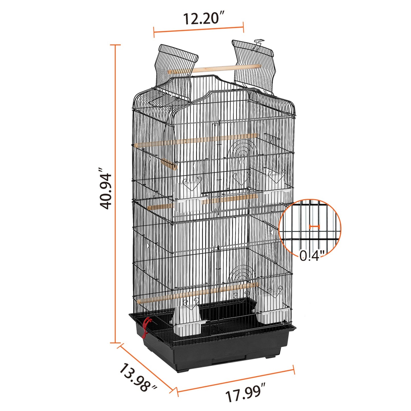 Black Bird Cage for Budgies