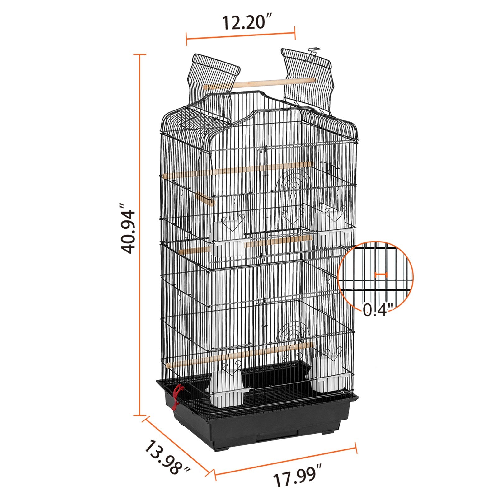 Black Bird Cage for Budgies