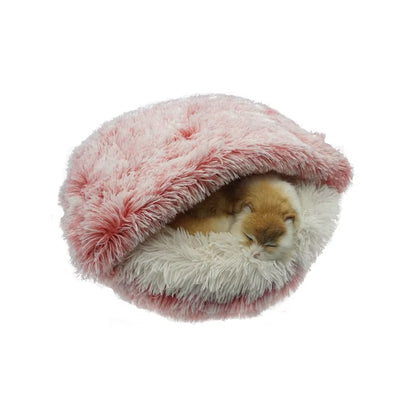 2-in-1 Round Plush Cat Bed