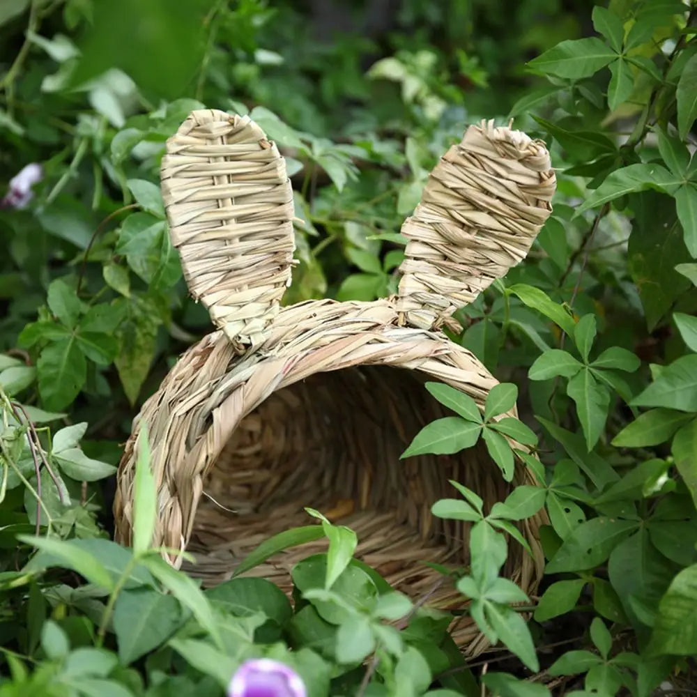 Handwoven Rabbit Grass Tunnel Nest