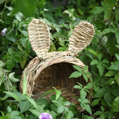 Handwoven Rabbit Grass Tunnel Nest