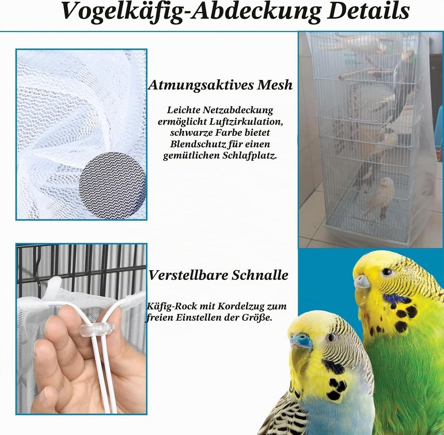Adjustable Bird Cage Seed Guard Cover