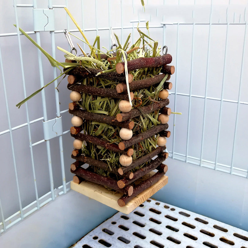Apple Wood Rabbit Hay Feeder