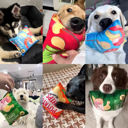 Plush Squeaky Dog Toy - Chips Design