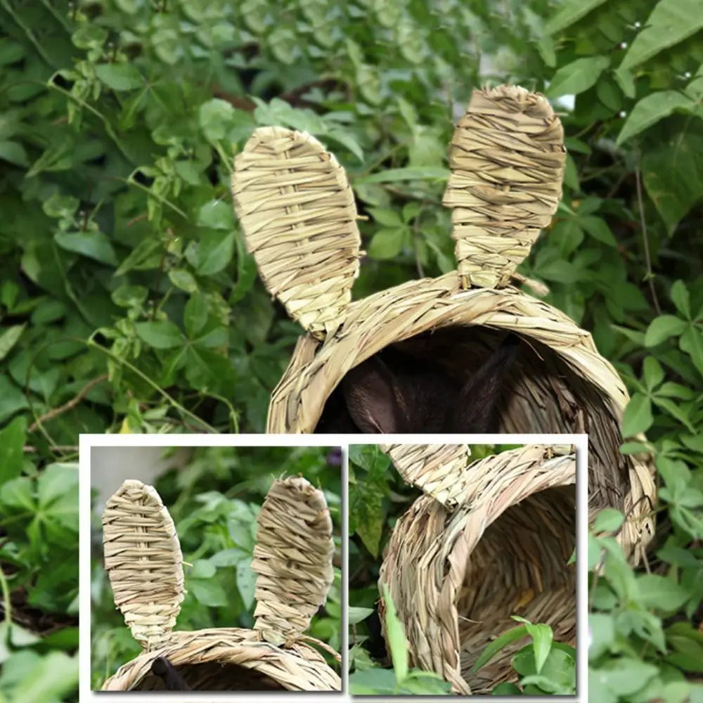 Handwoven Rabbit Grass Tunnel Nest