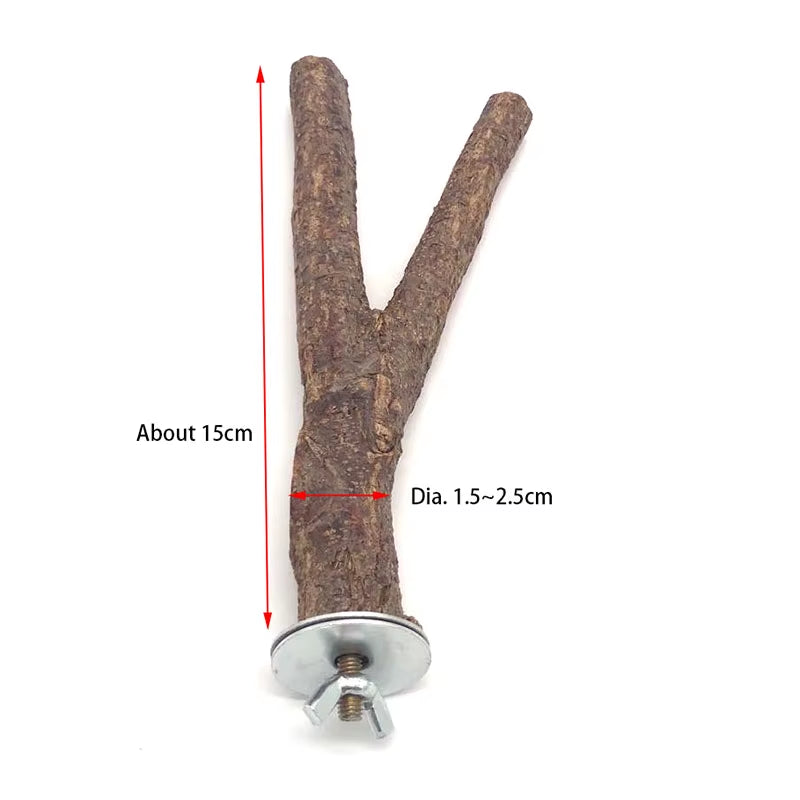 Natural Wooden Bird Perch and Chew Stick