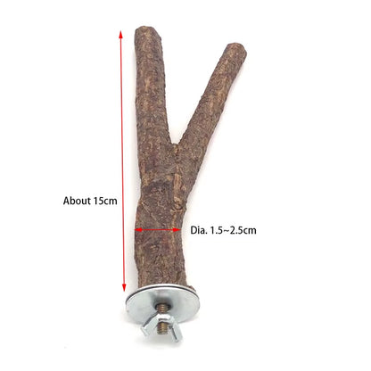 Natural Wooden Bird Perch and Chew Stick