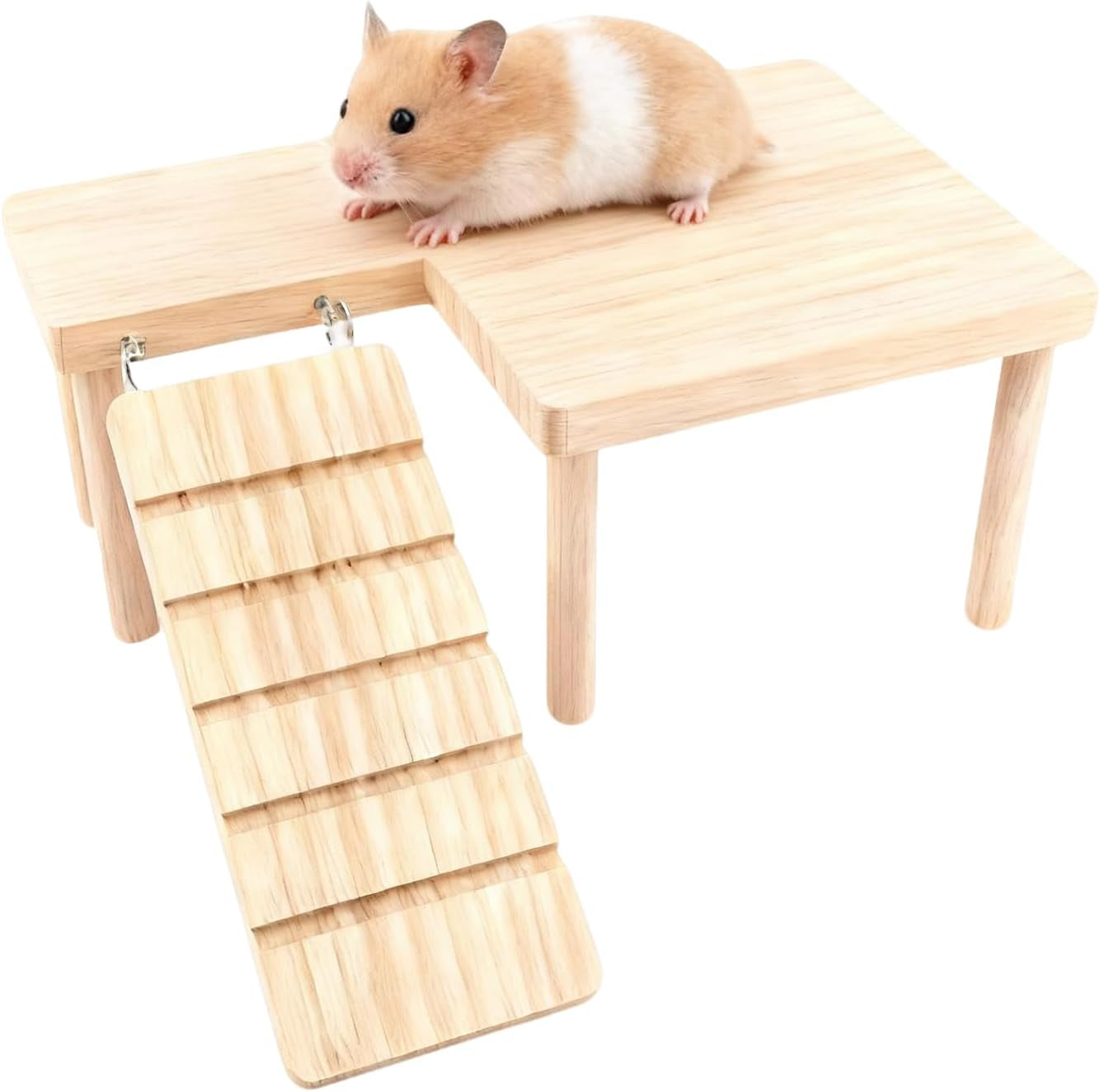 Wooden Hamster Platform with Ladder