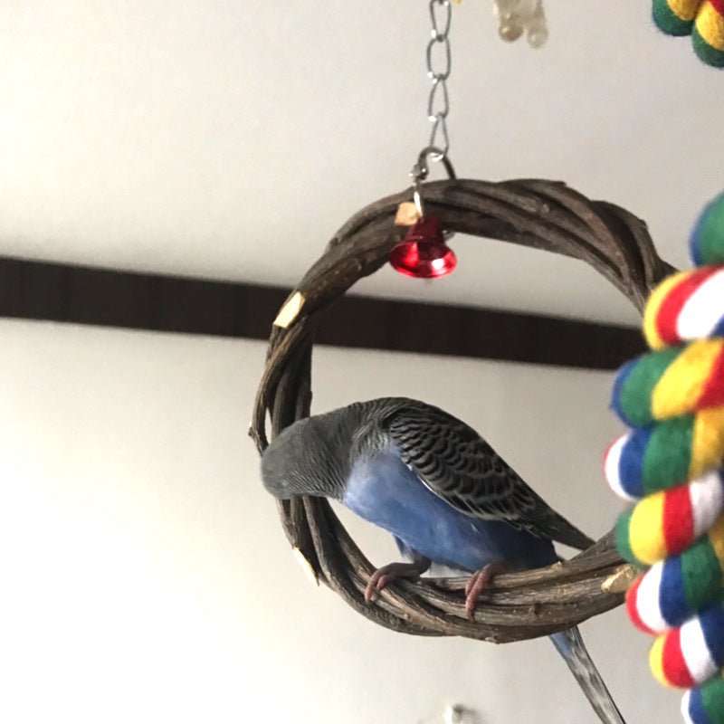 Wooden Bird Perch Ring Toy