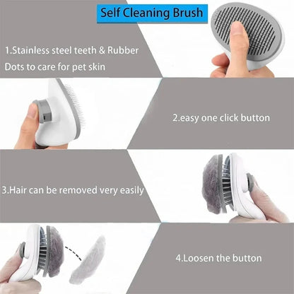 Self-Cleaning Slicker Brush for Cats and Dogs