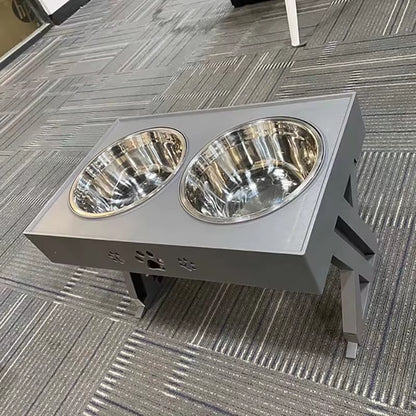 Adjustable Raised Double Bowl Feeder