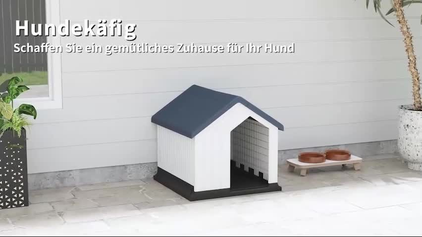 PawHut Hundehütte für draußen mit Asphaltdach