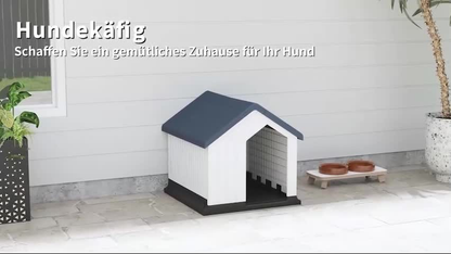 PawHut Hundehütte für draußen mit Asphaltdach