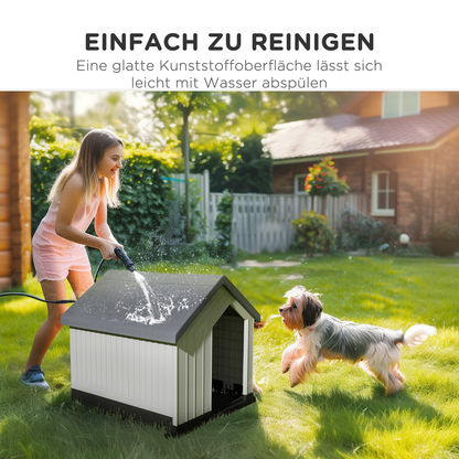 PawHut Hundehütte für draußen mit Asphaltdach