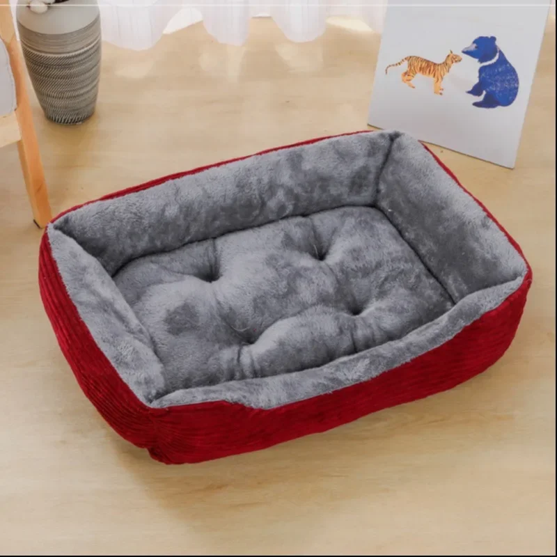 Eckiges Plüsch-Hundebett und Katzenbett