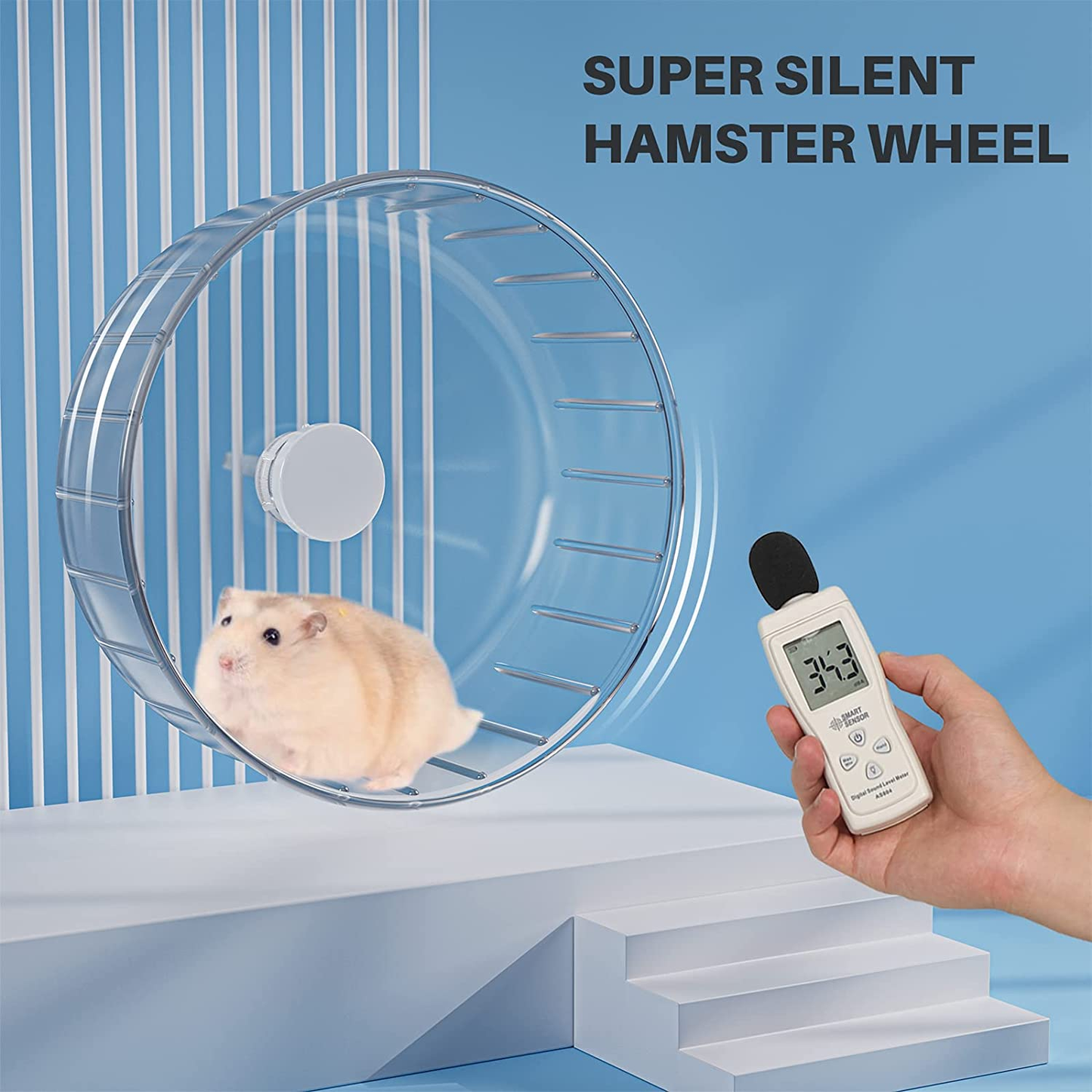 Transparentes leises Hamsterrad 18 cm