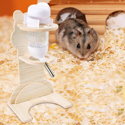 Hamster Water Bottle with Wooden Stand 125 ml