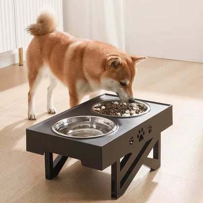 Adjustable Raised Double Bowl Feeder