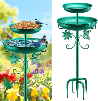 2-in-1 Metal Bird Bath and Feeder